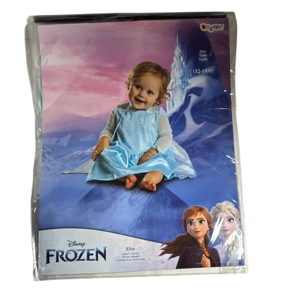Disney Frozen Elsa Infant Dress Up Costume Includes Dress and Cape 12-18 months - Picture 8 of 16